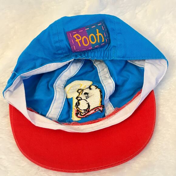 Vintage Winnie The Pooh Bear Infant Hat "P" Red Blue and Yellow Disney - Picture 2 of 7